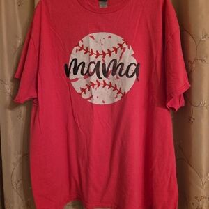 Gildan Pink 'Mama' Baseball Tee - Short Sleeve